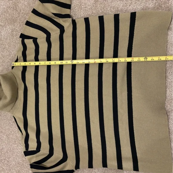 WEWOREWHAT Striped Turtleneck in Oat/Black - Picture 10 of 10